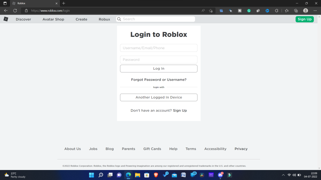 Www roblox com Canjear tarjeta Roblox Iniciar sesión 2022
