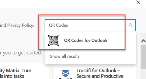 Microsoft Outlook 2022에서 QR 코드를 찾는 위치