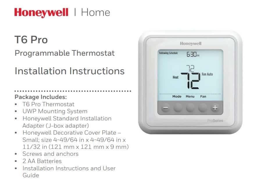 Manual del termostato Honeywell Home Pro Series