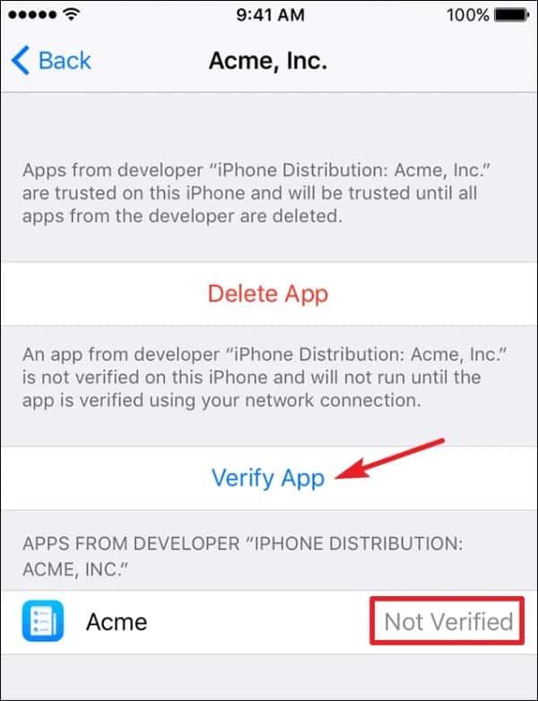 Cómo confiar en una aplicación en iPhone "Desarrollador no confiable"