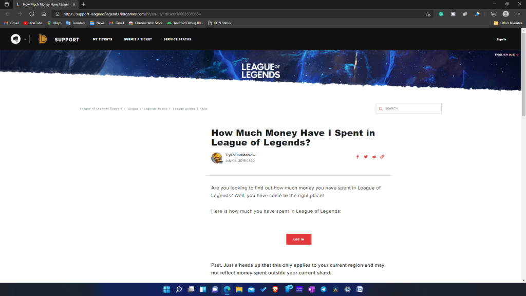 ¿Cuánto dinero he gastado en League Of Legends?