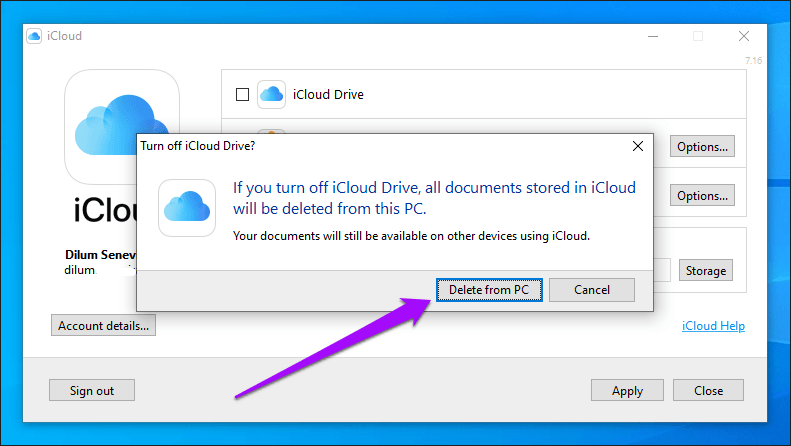 Cách thay đổi vị trí thư mục iCloud Drive trên Windows 10