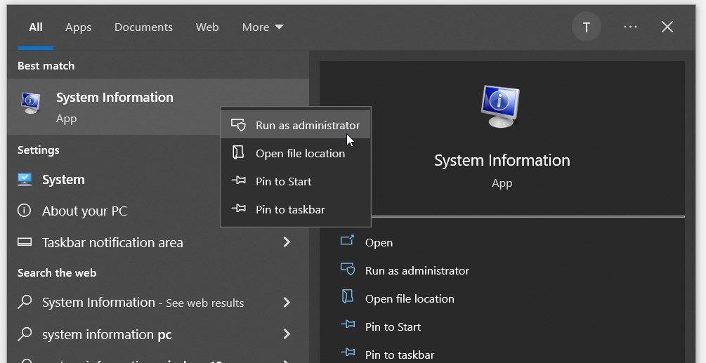 Windows 시스템 정보 도구에서 Cant Collect Information 오류를 수정하는 방법